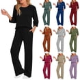thumbnail image 2 of Leey-World Petite Lounge Sets for Women Ladies' Outfit Women 2 Piece Outfits Sweatsuit Sweatshirt Jogger Sweatpants Tracksuit Lounge Set Clothes, 2 of 9