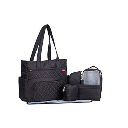 Collection Baby Diaper Stacker - SoHo Collection, Williamsburg 6 pieces Diaper Tote Bag set * Limited Tme Offer! * (Classic Black)