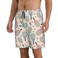 thumbnail image 2 of Wukai Cute Tennis Racket Print Beach Trunks with Compression Liner Swimsuit Quick Dry Beach Sports Shorts with Pocket-XX-Large, 2 of 6
