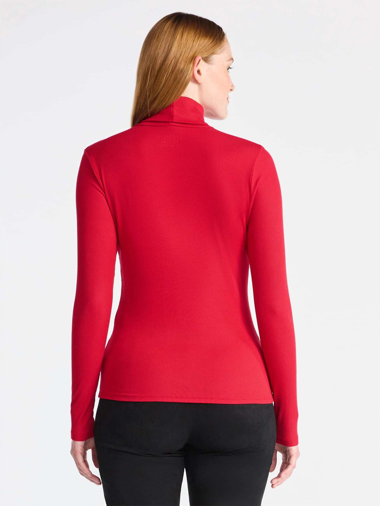 Time and Tru Women's Ribbed Turtleneck with Long Sleeves, Sizes XS-XXXL