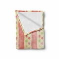thumbnail image 2 of Abstract Soft Flannel Fleece Throw Blanket, Retro Stripes and Dots in Watercolor Featured Effects Nostalgic Pattern, Cozy Plush for Indoor and Outdoor Use, 50" x 60", Pale Yellow Coral, by Ambesonne, 2 of 6
