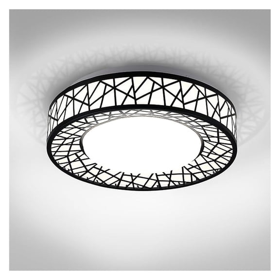12 Inch LED Flush Mount Ceiling Light Fixture for Bedroom, 20W 1113LM 5CCT 2700K-5000K, Triac Dimmable Lights, Dining, Living Room, Kitchen Lamps, Modern Home Lighting Fixtures, Black, ETL
