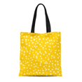 thumbnail image 1 of JSDART Sac Fourre-Tout en Toile Points Chaotiques Ronds sur Cercles Jaunes et Blancs de Différents Sacs d'Épicerie Réutilisables Durables, 1 of 1