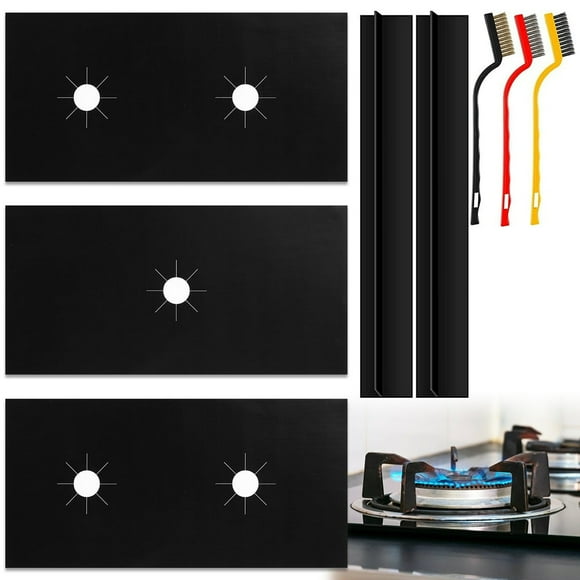 3Pcs Stove Covers Reusable Gas Stove Protector Heat Resistant Gas Stove Burner Liner Washable Stove Burner Covers Non-stick Gas Range Protectors Thickness 0.01 inch for Kitchen Cooking 21