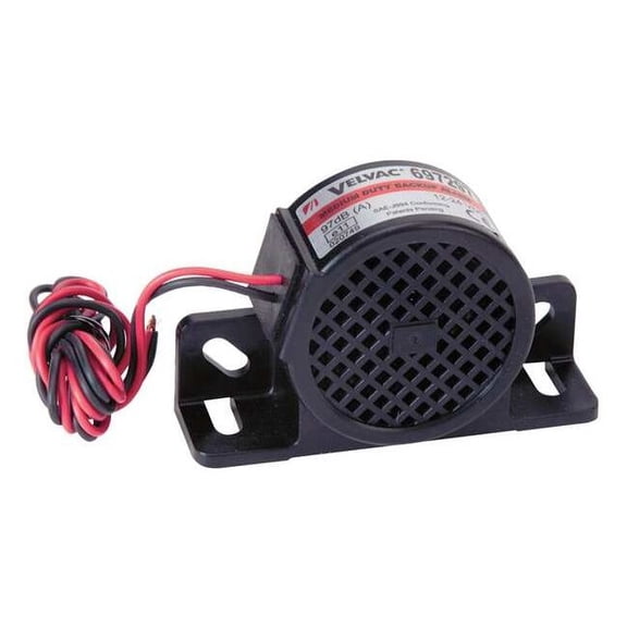 Velvac Back up Alarm,97dB,Black,2-3/4 In H 697297