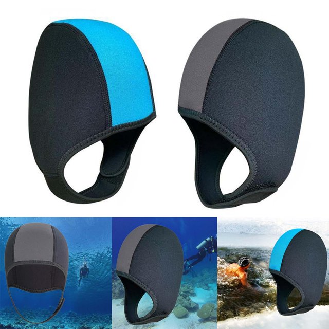 Gorros de buceo de neopreno Cola 2,5 mm Ajustable para invierno gris azul