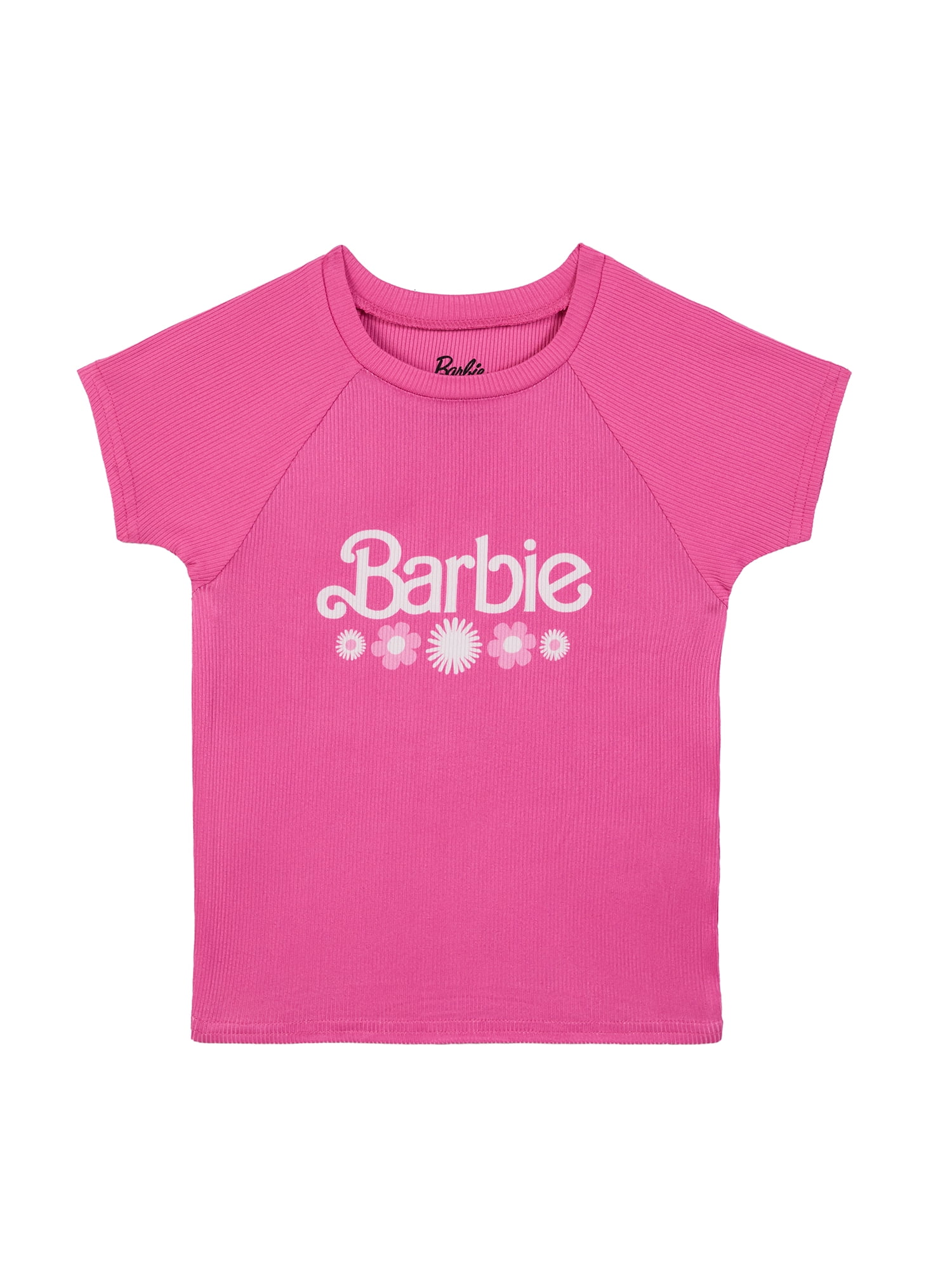 Barbie Girls Short Sleeve Snug Fit Sleep Top and Pants Pajama Set, 2-Piece, Sizes 4-10