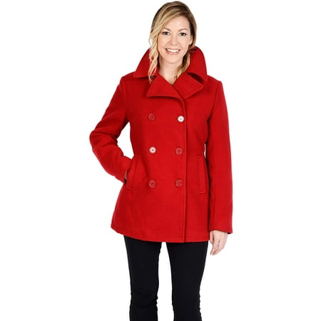 Excelled Leather womens Classic Pea Coat | Walmart Canada