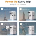 thumbnail image 2 of Universal Travel Adapter 20W, TESSAN Ultra Slim International Power Adapter with 2 USB-C 1 USB-A, Travel Plug Adaptor Worldwide for US to European UK Spain Italy England New Zealand (Type C G A I), 2 of 4