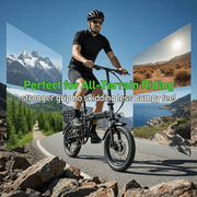 XKJ Electric Bike for Adults, Ebike, Electric Bicycle with 48V 12AH Battery,14 Folding Ebike for Teens, 21MPH,20+ Miles(MAX),500W Motor,Multi-Shock Absorption,Mini E Bikes with Baskets,UL2849