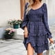 thumbnail image 4 of Vestido De Mujer Mini vestido de fiesta con estampado floral de manga larga para mujer Slim Fit Casual Streetwear Suit Ygjytge Púrpura L para Mujer, 4 of 6
