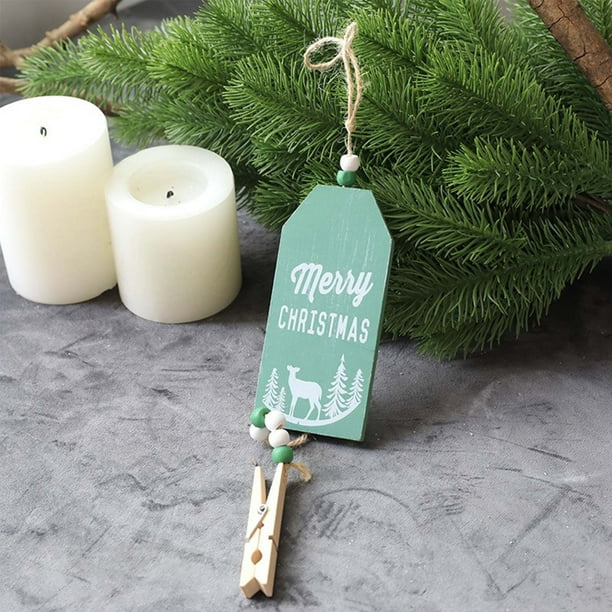 Colgante Pequeño de Árbol de Navidad Azul de Madera de Estilos Nórdicos, Adornos Navideños