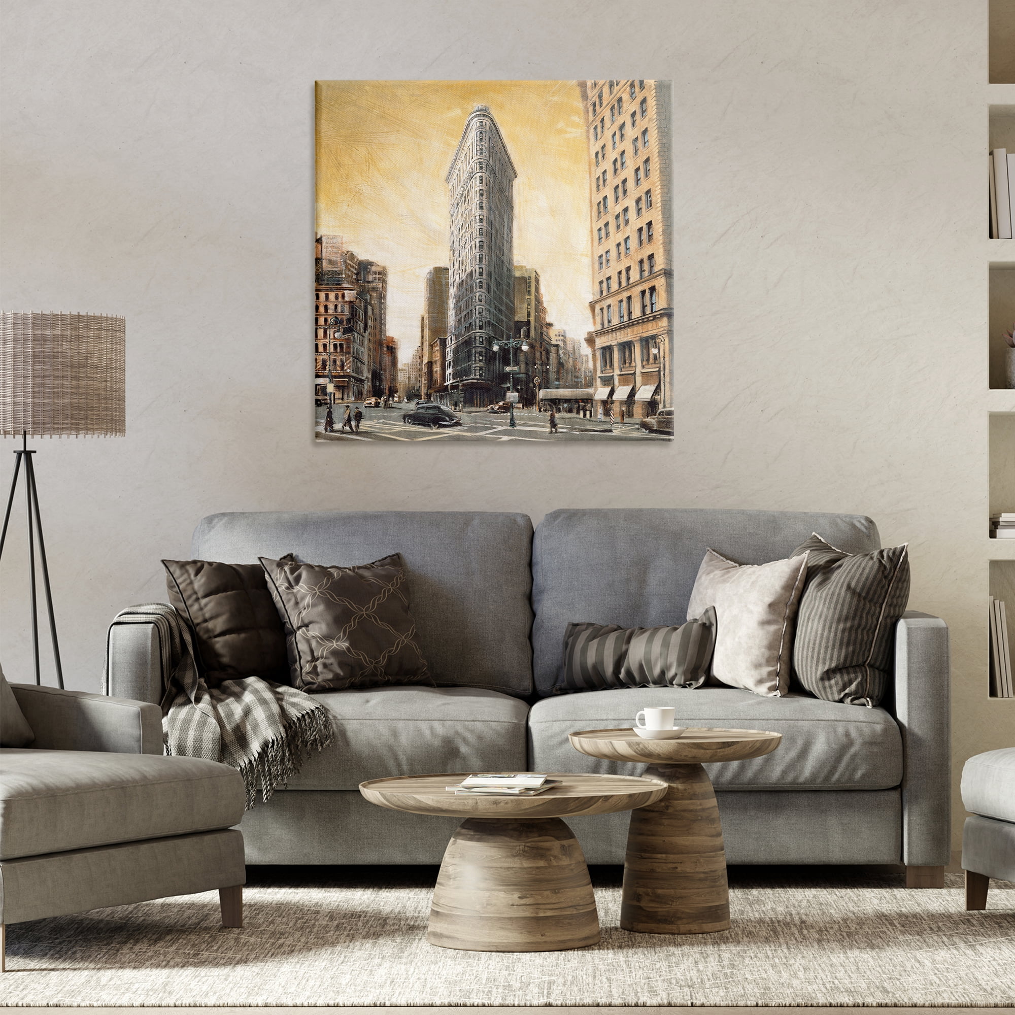 Stupell Industries People Strolling City Scenic & Cityscapes Painting Wrapped Canvas Art Print Wall Art, 30 x 30