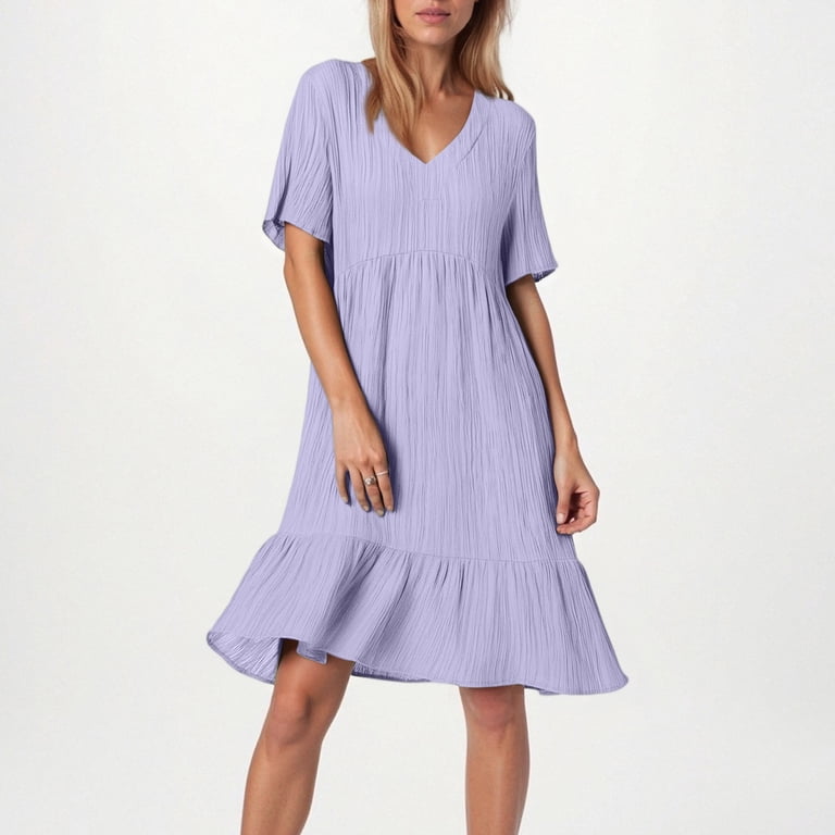knee length mauve dress Purple Fall Dress, Women Dress, Purple Clothing, Circle Dress, Knee Length Dress, Formal Dress, Short Sleeve Dress, Oversize Dress, 1950's