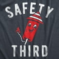 thumbnail image 2 of Womens Safety Third T Shirt Funny Fourth Of July Fireworks Dangerous Joke Tee for Ladies Womens Graphic Tees, 2 of 9