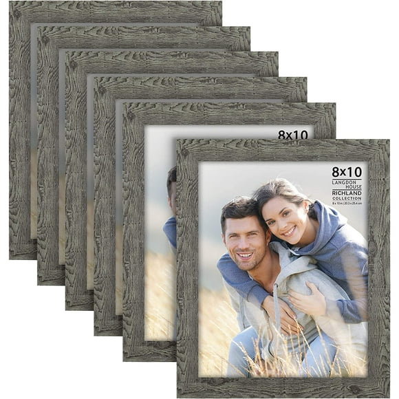 AmPm 8x10 (20x25 cm) Picture Frames (Distressed White, 6 Pack) Farmhouse Style, Richland Collection