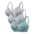 thumbnail image 5 of Paiwinds Women's 3-Pack Underwire Bra Set - Embossed Lace Full Coverage Bras for D Cup Plus Size, Supportive Everyday Underwear, 5 of 8