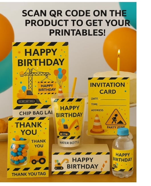 Construction 2nd Birthday Party decorations kit for Boys - Dump Truck Theme Decorations with Construction Backdrop, Banner, Cake & Cupcake Toppers, Tablecloth, and Box Cutout (2nd Birthday)