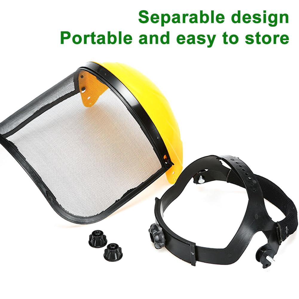 SSKFHGI Yellow Top Mowing Hat Mowing Hat Garden Wire Mesh Protective Mask Lawn Mower Lawn Mower Face Screen Chain Saw Protective Hat