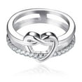 thumbnail image 2 of JO WISDOM 925 Sterling Silver Infinity Love Knot Heart Promise Ring for Her, 2 of 5
