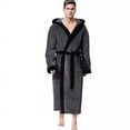 thumbnail image 3 of Hooded Patch Bag Men's Bathrobe Men's Wide Leg Loose Trendy, 3 of 6