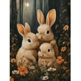 thumbnail image 1 of Qisvanset Framed Canvas Wall Art 12x16 Inch Night Woodland Bunny Kids Nursery Printed Art, 1 of 5