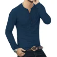 thumbnail image 3 of Playeras Hombre Camisa Henley De Manga Larga Playera Casual, 3 of 7