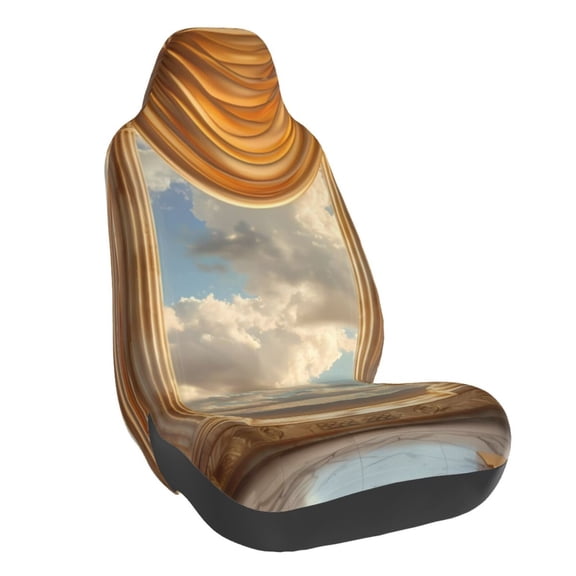 Rateoe Golden Drapes Pillars Clouds Print Car Seat Cover,Elastic Car Seat Protector,Washable Durable Automotive Seat Cover Car Interior Accessories