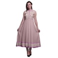 thumbnail image 1 of Bimba Robe Anarkali Rose Aube à Fleurs, Col Mandarin, Sans Manches, Kurtis pour Femmes, Robe Maxi à Imprimé XXX-Large, 1 of 6