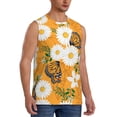 thumbnail image 2 of Haiem Men's White Floral and Butterflies Print Tank Tops Summer Sleeveless Cut Off Workout T-Shirts Fitness Vest Athletic Undershirts-Small, 2 of 8