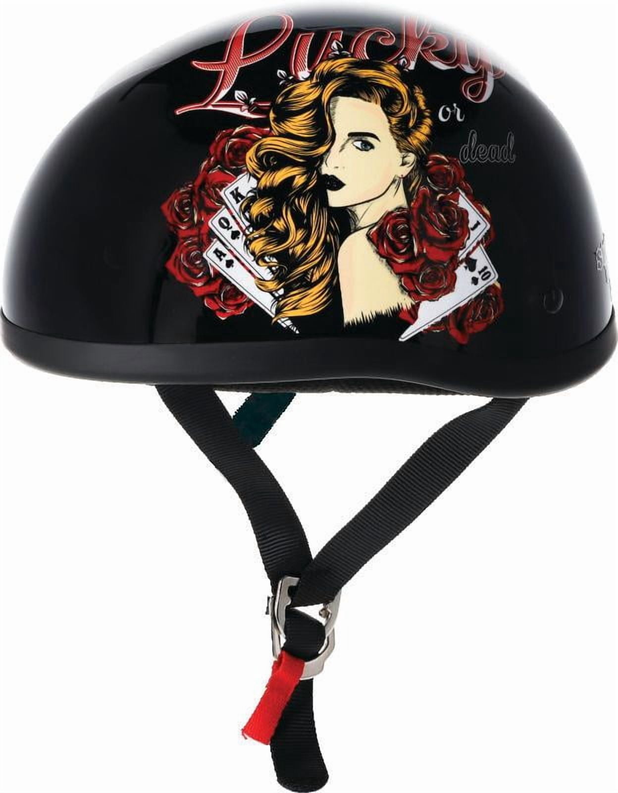 Skid Lid Lucky Lady Motorcycle Half Helmet Black SM