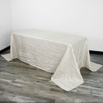 Your Chair Covers - 90 x 132 Inch Rectangular Crinkle Taffeta Tablecloth Ivory