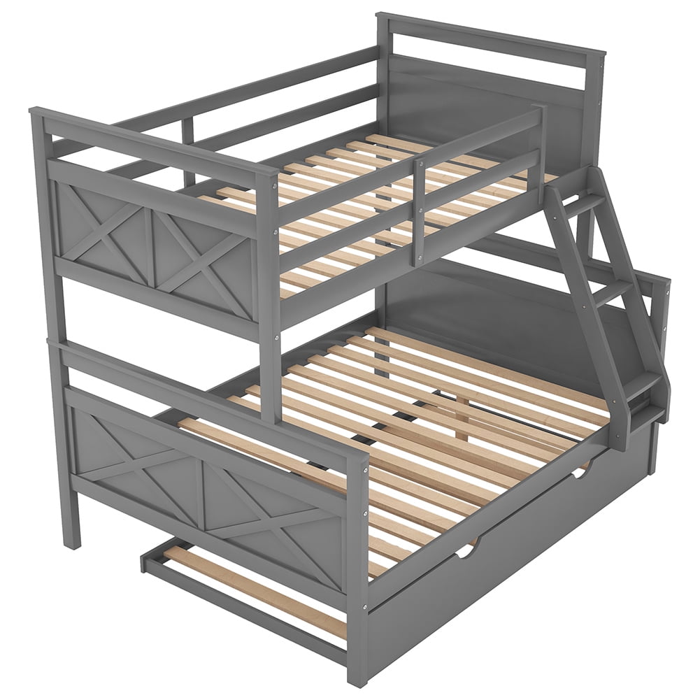 Kadyn Twin Over Twin Bunk Bed with Ladder, Bunk Bed for Family, Teens,No Box Spring Needed