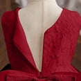 thumbnail image 4 of Ashirexll Robe en Dentelle Sans Manches pour Filles Adorable à Blocs de Couleur en Maille Surdimensionnée avec Nœud Col Rond Confortable Rouge 7-8 Ans, 4 of 7
