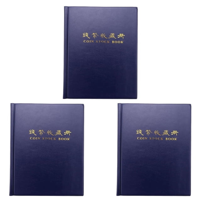 3X PCCB 200 Piezas de álbum de Monedas para Colocar Titulares de Monedas de Cartón Libro (Color Aleatorio)