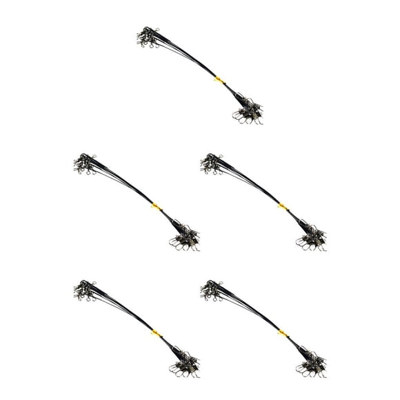 maskred 10pcs Fishing Wire Leaders Stainless Braided Trace for Spinning Leader Rigs Wire Fishing Line Black 28cm 10pcs 5Set