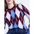 thumbnail image 4 of Free Assembly Women's and Women’s Plus Argyle Sweater with Puff Sleeves, Midweight, Sizes XS-XXL, 4 of 4