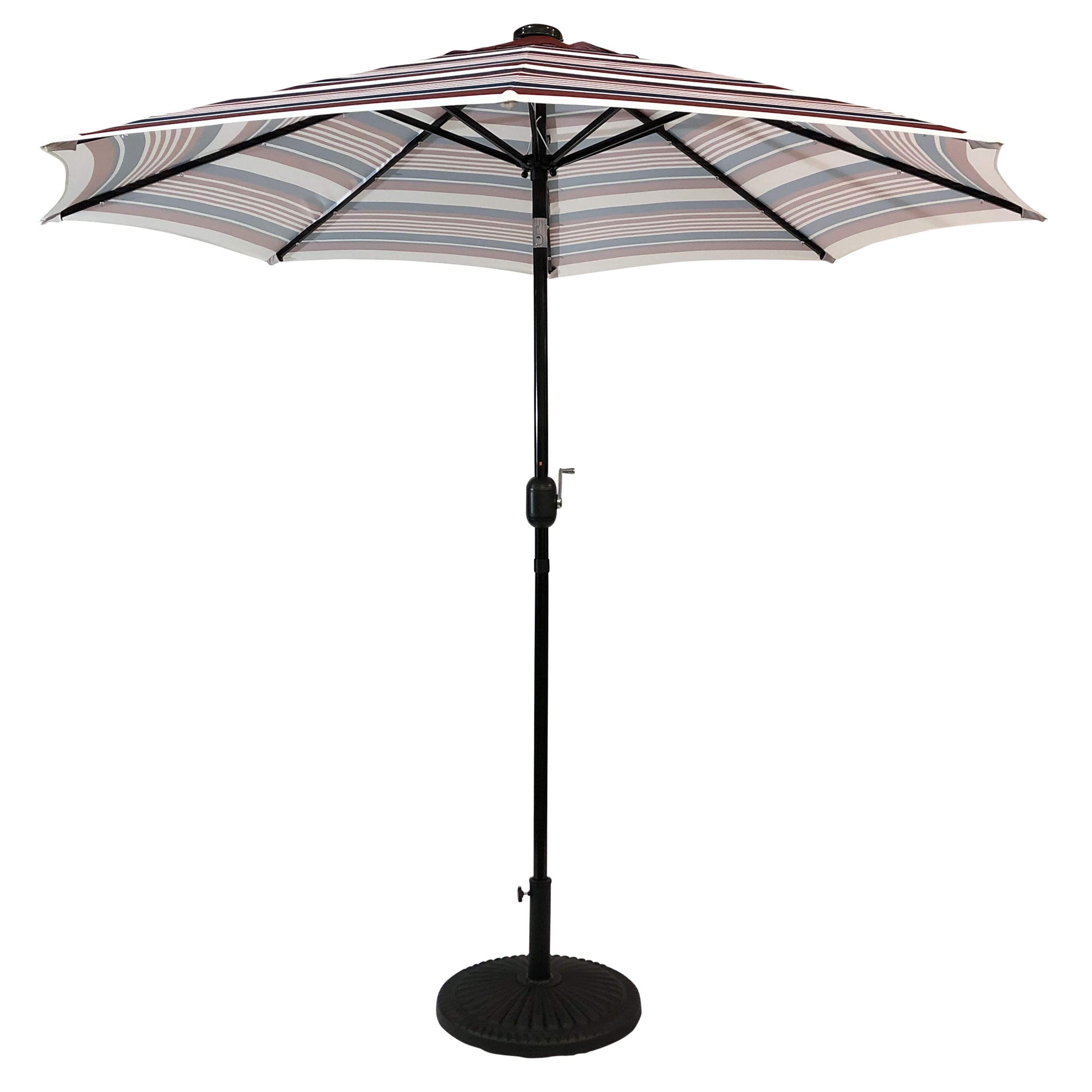Sunray 9 Round Solar Lighted Umbrella 8rib 32led Steel Walmart Com Walmart Com