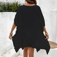 thumbnail image 7 of Swimwear Cover Up for Women Loose Casual Round Neck Short Sleeved Hollow Out Cover Shirt Beach Beach Vacation Cover Shirt, 7 of 7