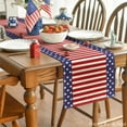 thumbnail image 4 of Stripes Stars 4th of July Table Runner, Patriotic Memorial Day Holiday Kitchen Dining Table Runners for Home Party Decor 13x60 Inch, 4 of 6