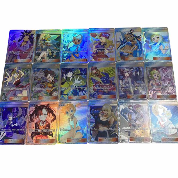 DIY Pokémon Original Trainer Series Set 18pcs Refractive Flashcard Anime Peripheral Game Collection Card Holiday for Children