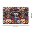 thumbnail image 3 of Fotbe Extra Durable Door Mat - Dirt Trapping Outdoor Welcome Mats - Non-Slip Outdoor Door Mats - Low Profile Front Door Mat - Indoor (16" x 24", Skulls and Flowers ), 3 of 9