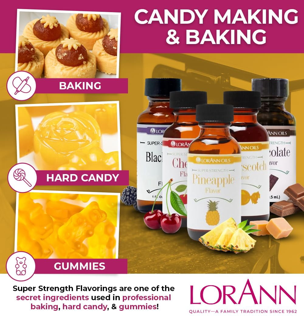 LorAnn Super-Strength Candy & Baking Flavoring 0.125oz 3-Pack - Summer Fruit Variety