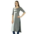 thumbnail image 2 of Casual Kurti Women Top Ethnic Indian Cotton Kurta Tunic Solid Designer Dress, 2 of 2
