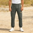 thumbnail image 5 of DPTALR Men's Cargo Jogger Pants Drawstring Waist Multi-Pocket Casual Trousers,Army Green,Big Men's,Tall Men's L,Young Men's Pants, 5 of 7