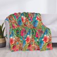 thumbnail image 3 of Naloa Peacock Feathers And Flowers Flannel Blankets - Thick and Warm Blanket for Winter, Soft Fuzzy Plush King Blanket for All Seasons40"x30", 3 of 6