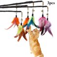 thumbnail image 2 of Cat Teaser Wand Biteproof: 3PCS Fake Feather Cat Teasing Stick Kitten Wand Toy, 2 of 7