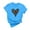Blue, variant on ICHUANYI Women's Shirts Fashion Valentine's Day Print T-shirt Casual Crew Neck Short Sleeve Tops Cloth New Trending