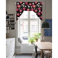thumbnail image 4 of Strawberry Swag Valances for Windows, Small Curtains Drapes, Black Spring Summer Rustic Floral Fruit Kitchen Window Curtains Over Sink Rod Pocket Window Treatment Valance for Bedroom/Bathroom 56"x36", 4 of 5