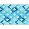 thumbnail image 1 of Ahgly Company Machine Washable Indoor Rectangle Transitional Deep Sky Blue Area Rugs, 6' x 9', 1 of 7